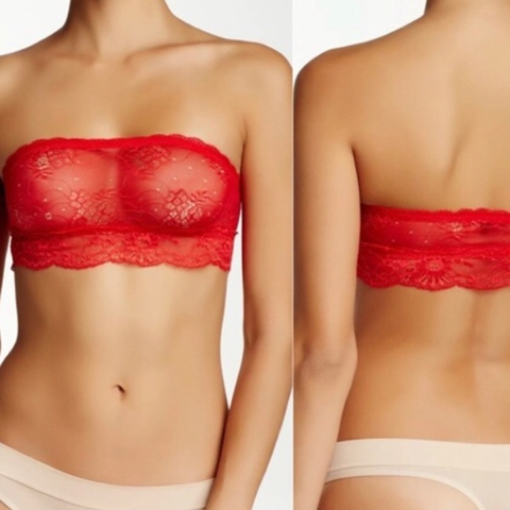 JOES JEANS BANDEAU POPPY RED NWT